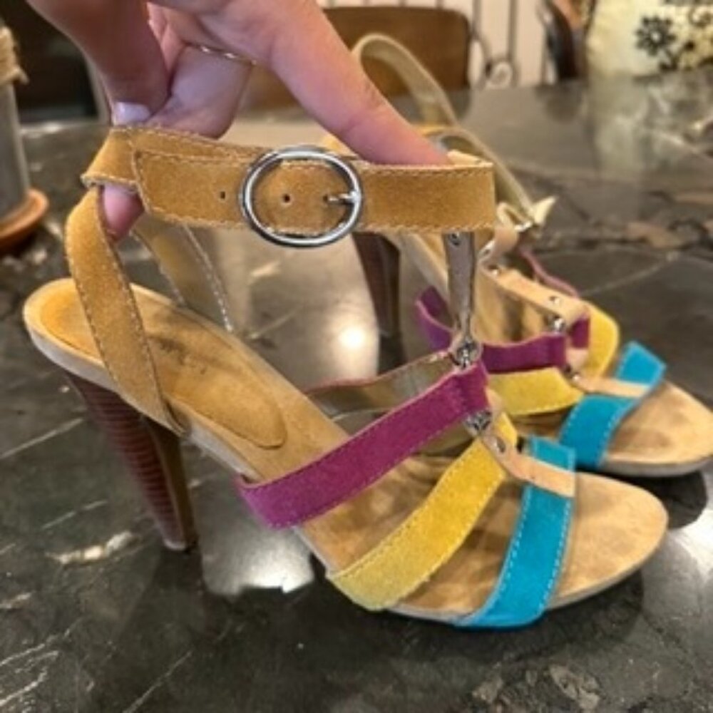 Used Nine West Suede Heeled Sandals